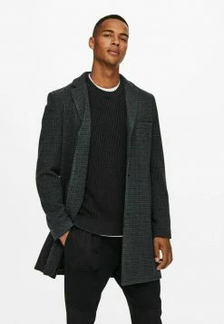 Only & Sons Herren ONSJAYLON CHECK COAT - Klassischer Mantel - Majolica Blue