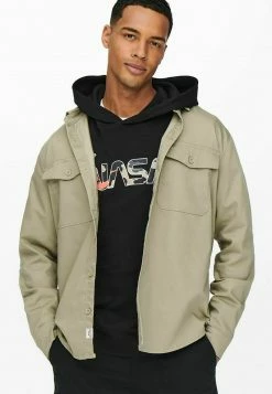 Only & Sons Herren EINFARBIGES CARGO- - Hemd - Chinchilla -Only & Sons Geschäft 83873e556721458faf61cf4b9dc01249