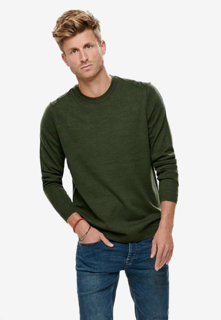 Only & Sons Herren Strickpullover - Forest Night 1 Only & Sons Herren Strickpullover - Forest Night