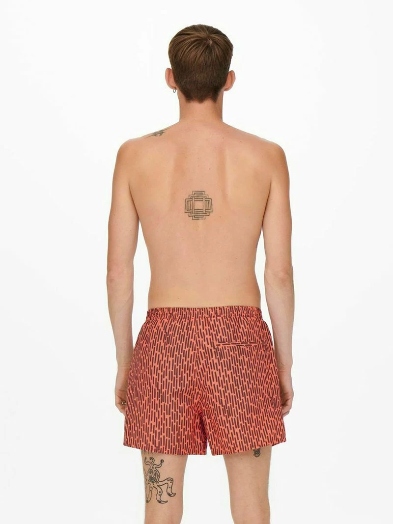 Only & Sons Herren GEMUSTERTE - Badeshorts - Porcelain Rose 3 Only & Sons Herren GEMUSTERTE - Badeshorts - Porcelain Rose – Bild 3