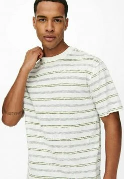 Only & Sons Herren RELAXED FIT - T-Shirt Print - Star White -Only & Sons Geschäft 8ab833ea83ec4e4f9f796faea70b6c08