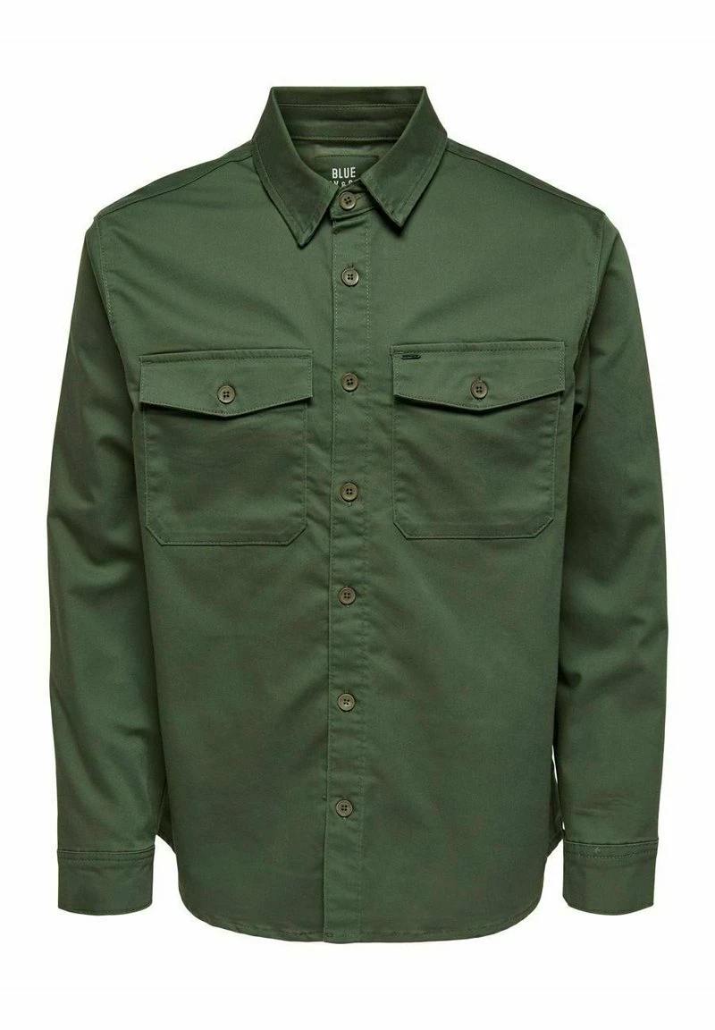 Only & Sons Herren EINFARBIGES CARGO- - Hemd - Olive Night 7 Only & Sons Herren EINFARBIGES CARGO- - Hemd - Olive Night – Bild 7
