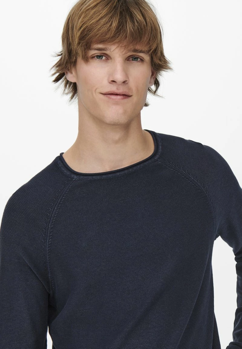 Only & Sons Herren ONSDEXTOR WASH RAGLAN - Strickpullover - Dark Navy 3 Only & Sons Herren ONSDEXTOR WASH RAGLAN - Strickpullover - Dark Navy – Bild 3