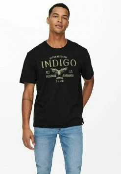 Herren ONLY & SONS PRINT - T-Shirt Print - Black