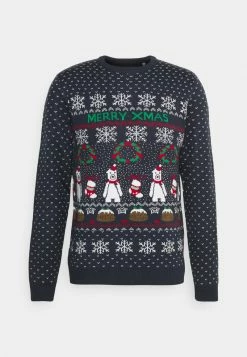 Only & Sons Herren CREW JAQUARD - Strickpullover - Dark Navy -Only & Sons Geschäft 9cc706bd13eb415b812bc90b6f75a0bd