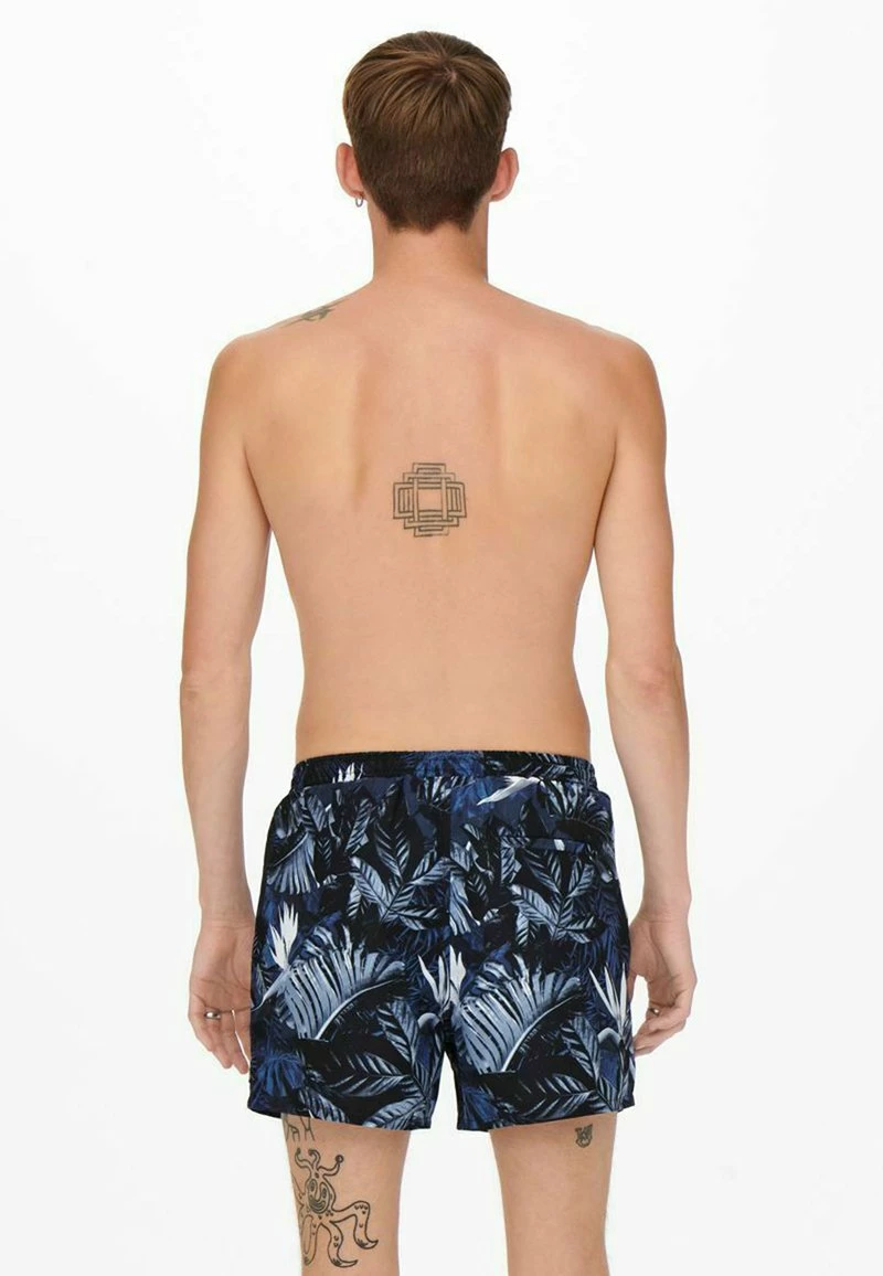 Only & Sons GEMUSTERTE - Badeshorts - Dark Navy | Herren 2 Only & Sons GEMUSTERTE - Badeshorts - Dark Navy | Herren – Bild 2