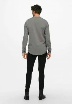Only & Sons Herren Langarmshirt - Medium Grey Melange -Only & Sons Geschäft a6a02d7dc9a147ad93b4e5166c4d3668