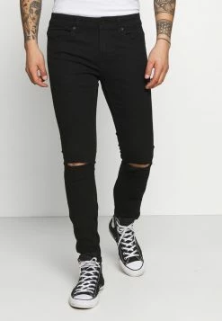 Only & Sons Herren ONSWARP LIFE KNEE CUT - Jeans Skinny Fit - Black Denim