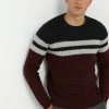 Only & Sons Herren ONSLAZLO STRIPED CREW NECK - Strickpullover - Cabernet