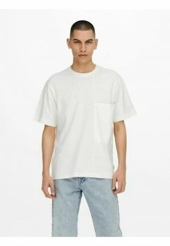 Only & Sons Herren RELAXED FIT - T-Shirt Basic - Star White