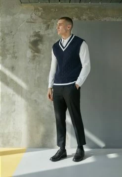 Only & Sons Herren ONSASHER LIFE STRUC MIX VEST - Strickpullover - Dark Navy