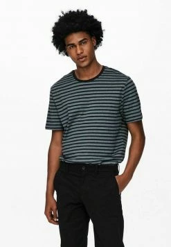 Only & Sons Herren GESTREIFT - T-Shirt Print - Dark Navy
