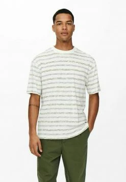 Only & Sons Herren RELAXED FIT - T-Shirt Print - Star White