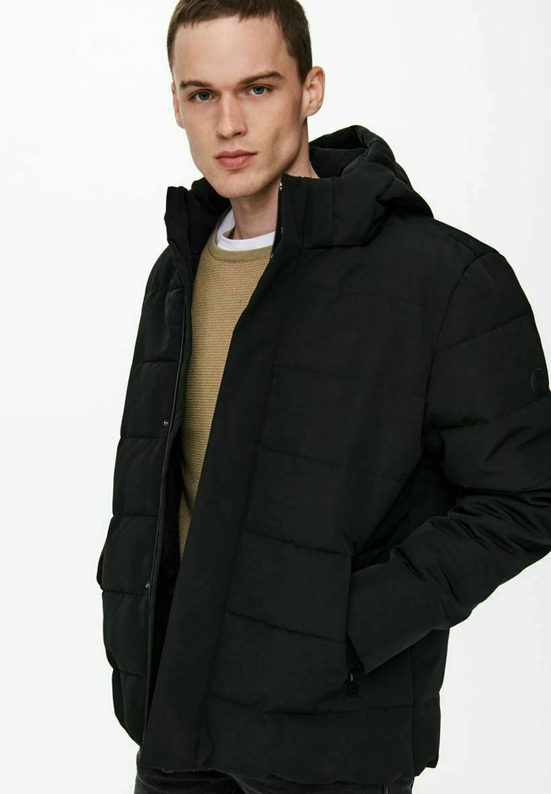 Only & Sons Herren Wintermantel - Black 5 Only & Sons Herren Wintermantel - Black – Bild 5