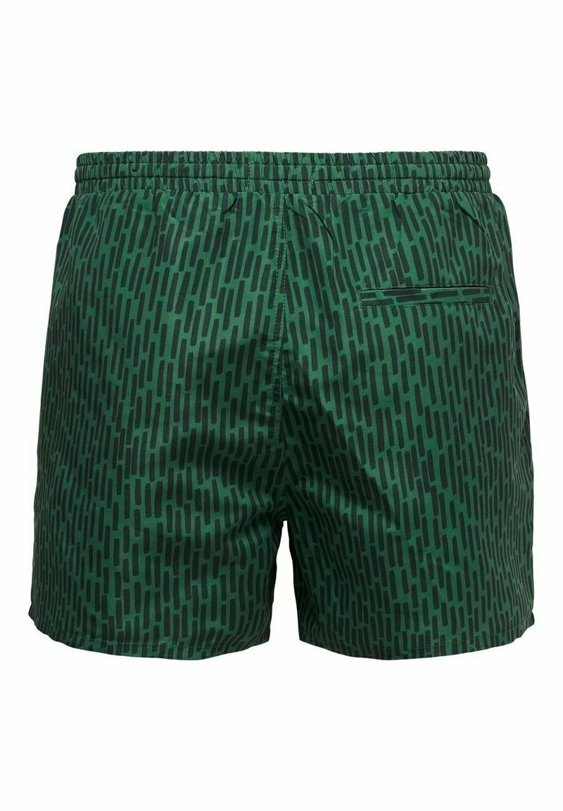 Only & Sons Herren GEMUSTERTE - Badeshorts - Dark Green 6 Only & Sons Herren GEMUSTERTE - Badeshorts - Dark Green – Bild 6