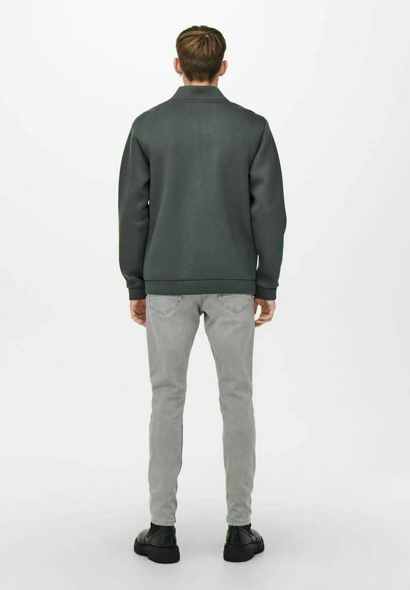 Only & Sons Herren Sweatjacke - Grey Pinstripe 3 Only & Sons Herren Sweatjacke - Grey Pinstripe – Bild 3