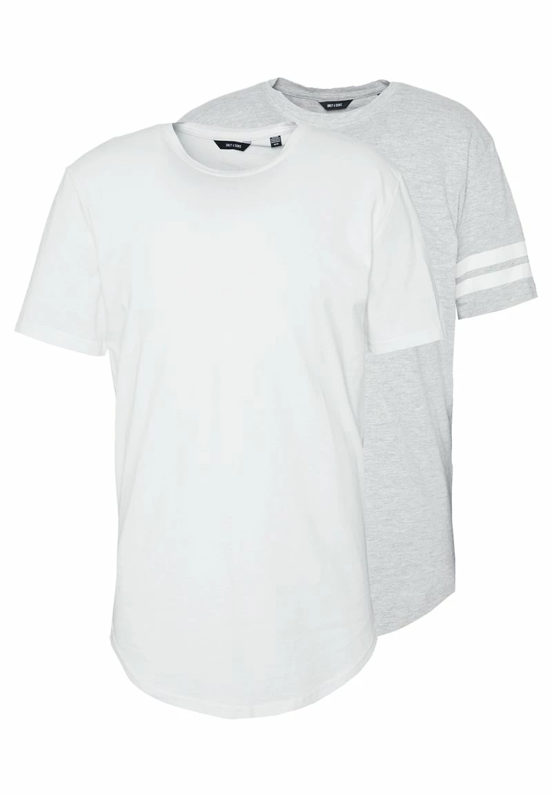Only & Sons Herren ONSMATT LONGY SOLID STRIPE 2 PACK - T-Shirt Print - White 1 Only & Sons Herren ONSMATT LONGY SOLID STRIPE 2 PACK - T-Shirt Print - White