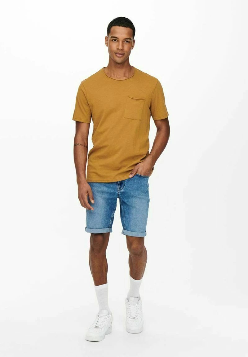 Only & Sons Herren ONSROY - T-Shirt Basic - Chipmunk 2 Only & Sons Herren ONSROY - T-Shirt Basic - Chipmunk – Bild 2