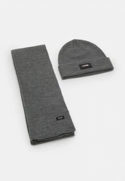 Only & Sons Unisex ONSEVAN BOX BEANIE SCARF SET - Schal - Medium Grey Melange