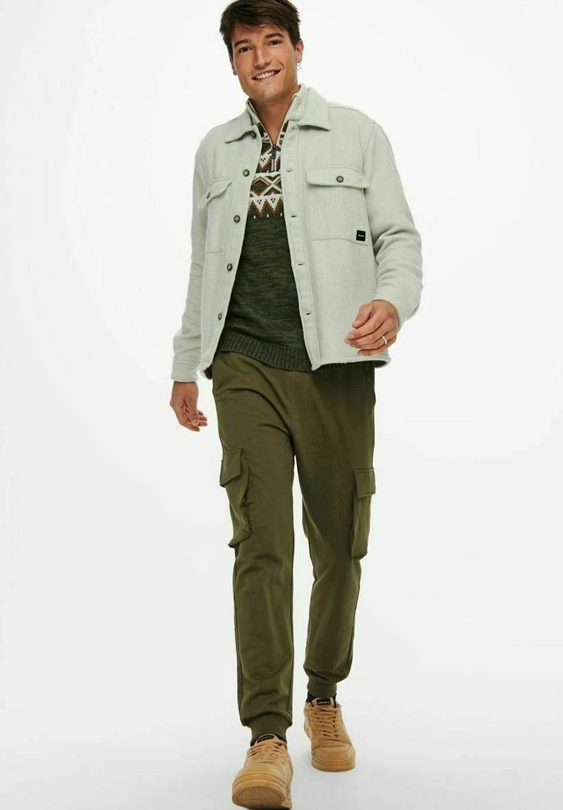 Only & Sons Herren HEMD WOLL - Übergangsjacke - Pelican 5 Only & Sons Herren HEMD WOLL - Übergangsjacke - Pelican – Bild 5