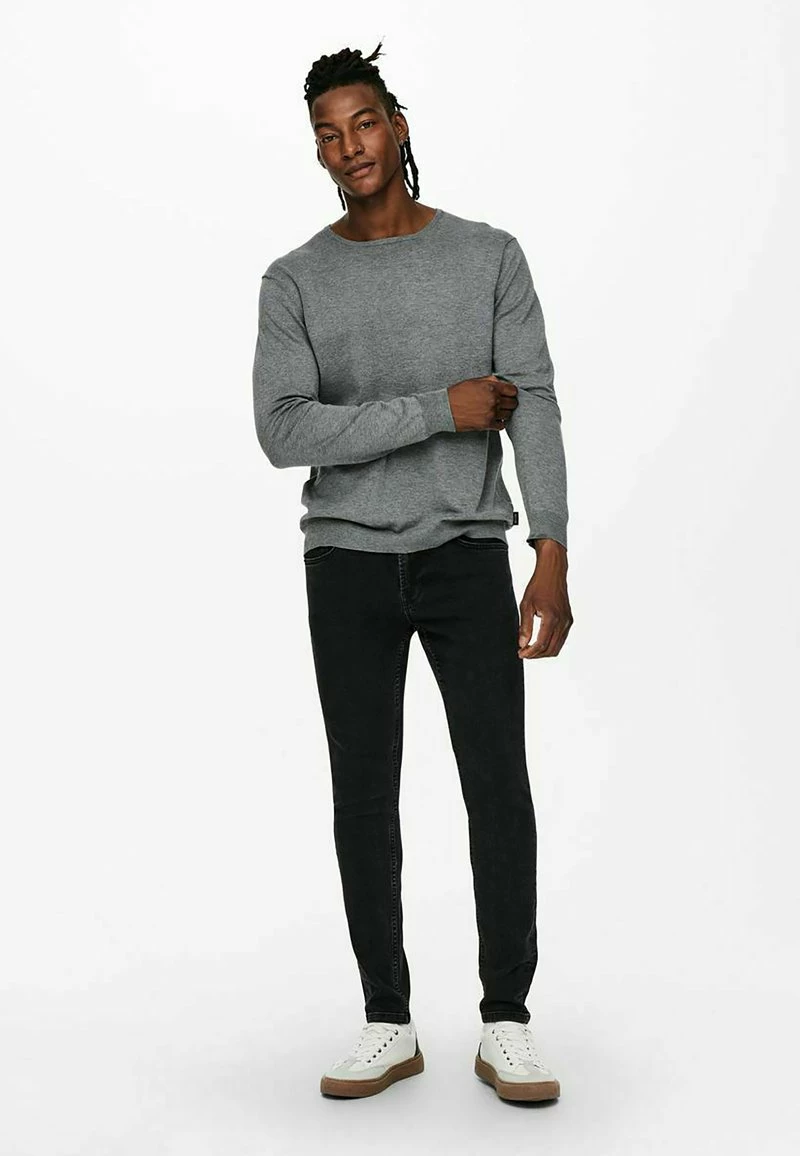 Only & Sons Herren SKINNY FIT ONSWARP LIFE - Jeans Skinny Fit - Black Denim 2 Only & Sons Herren SKINNY FIT ONSWARP LIFE - Jeans Skinny Fit - Black Denim – Bild 2