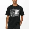 Only & Sons Herren T-Shirt Print - Black