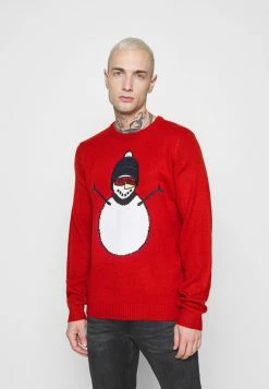 Only & Sons ONSXMAS FUNNY FRONT BADGE - Strickpullover - Pompeian Red | Herren