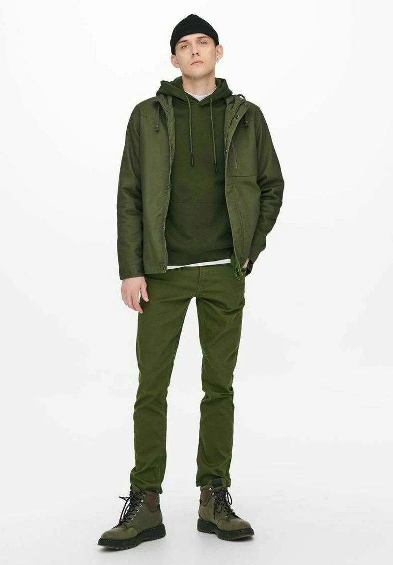 Only & Sons Herren Leichte Jacke - Olive Night 2 Only & Sons Herren Leichte Jacke - Olive Night – Bild 2