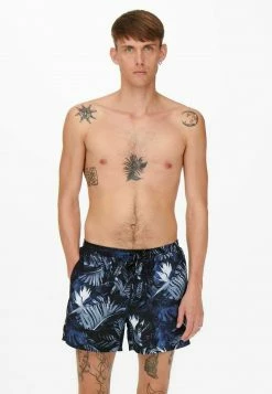 Only & Sons GEMUSTERTE - Badeshorts - Dark Navy | Herren