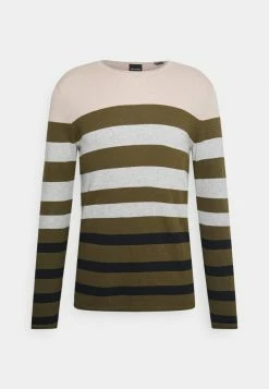 Only & Sons Herren ONSDON STRIPED CREW NECK - Strickpullover - Light Grey Melange