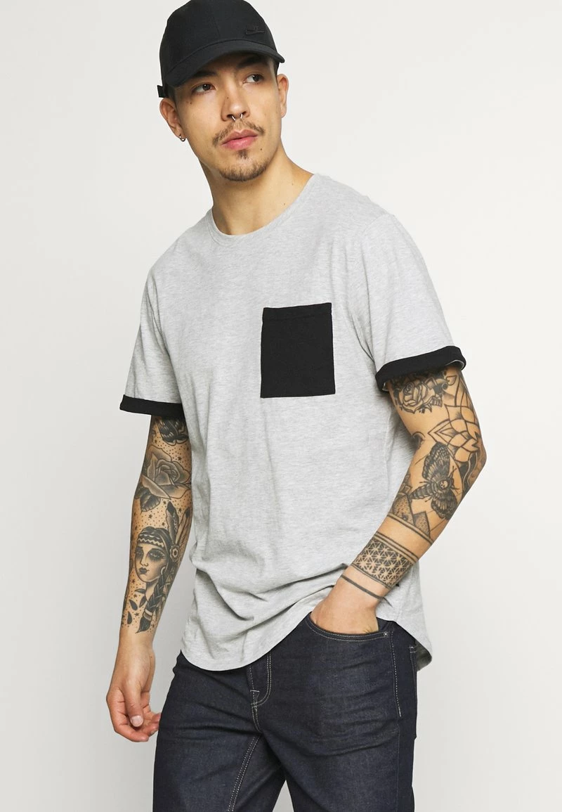 Only & Sons Herren ONSMATT LIFE LONGY CONTRAST TEE - T-Shirt Print - Light Grey Melange 4 Only & Sons Herren ONSMATT LIFE LONGY CONTRAST TEE - T-Shirt Print - Light Grey Melange – Bild 4