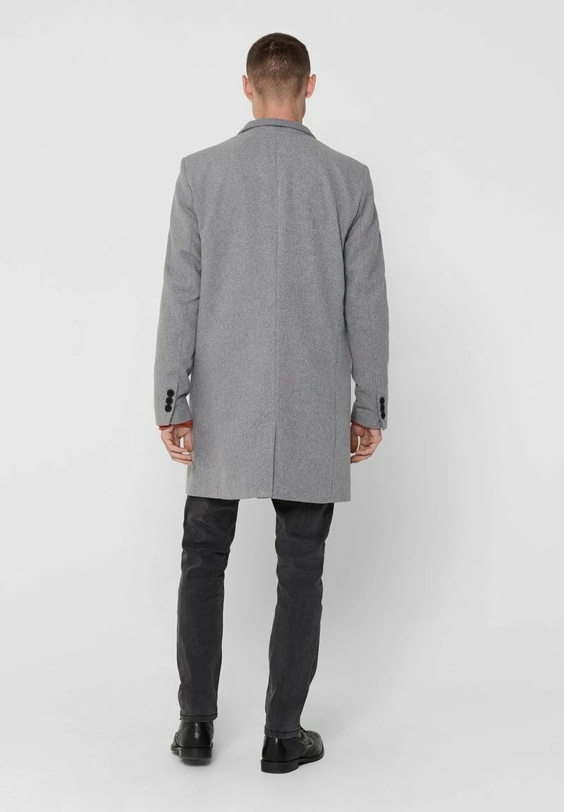 Only & Sons Herren Kurzmantel - Light Grey Melange 3 Only & Sons Herren Kurzmantel - Light Grey Melange – Bild 3