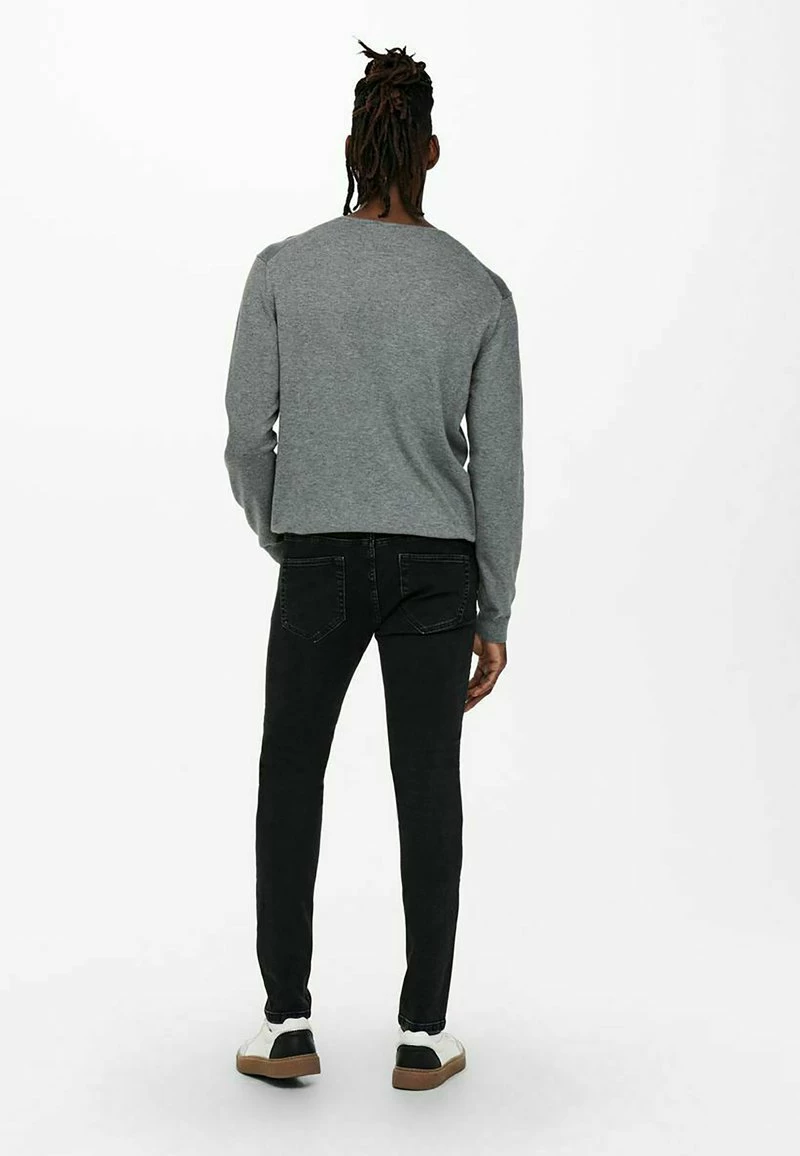 Only & Sons Herren SKINNY FIT ONSWARP LIFE - Jeans Skinny Fit - Black Denim 3 Only & Sons Herren SKINNY FIT ONSWARP LIFE - Jeans Skinny Fit - Black Denim – Bild 3