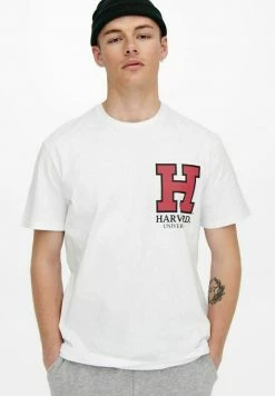 Only & Sons Herren HARVARD - T-Shirt Print - White -Only & Sons Geschäft da50cf72b1bb4ff788aa8a2c89fc9df8