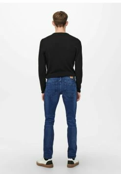 Only & Sons Herren BASIC DENIM HOSE ONSLOOM STRETCH TAPERED TROUSERS - Jeans Slim Fit - Blau -Only & Sons Geschäft dbd1467fdd0f42fab115bbc9275c6226