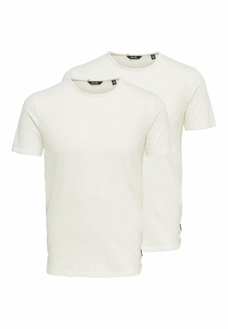 Only & Sons Herren 2 PACK - T-Shirt Basic - White 1 Only & Sons Herren 2 PACK - T-Shirt Basic - White