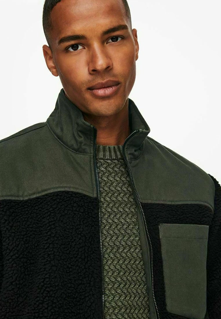 Only & Sons Herren SHERPA - Fleecejacke - Black 4 Only & Sons Herren SHERPA - Fleecejacke - Black – Bild 4