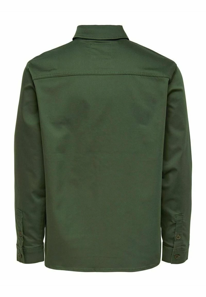 Only & Sons Herren EINFARBIGES CARGO- - Hemd - Olive Night 8 Only & Sons Herren EINFARBIGES CARGO- - Hemd - Olive Night – Bild 8