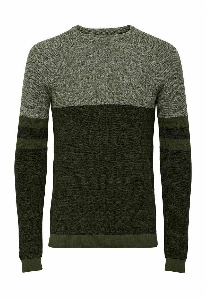 Only & Sons Herren Strickpullover - Olive Night 1 Only & Sons Herren Strickpullover - Olive Night
