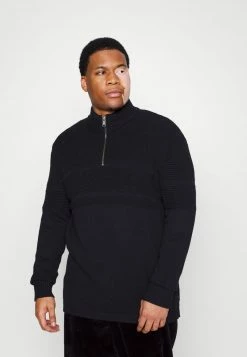 Only & Sons Herren ONSBACE HIGH NECKHALF ZIP - Strickpullover - Black