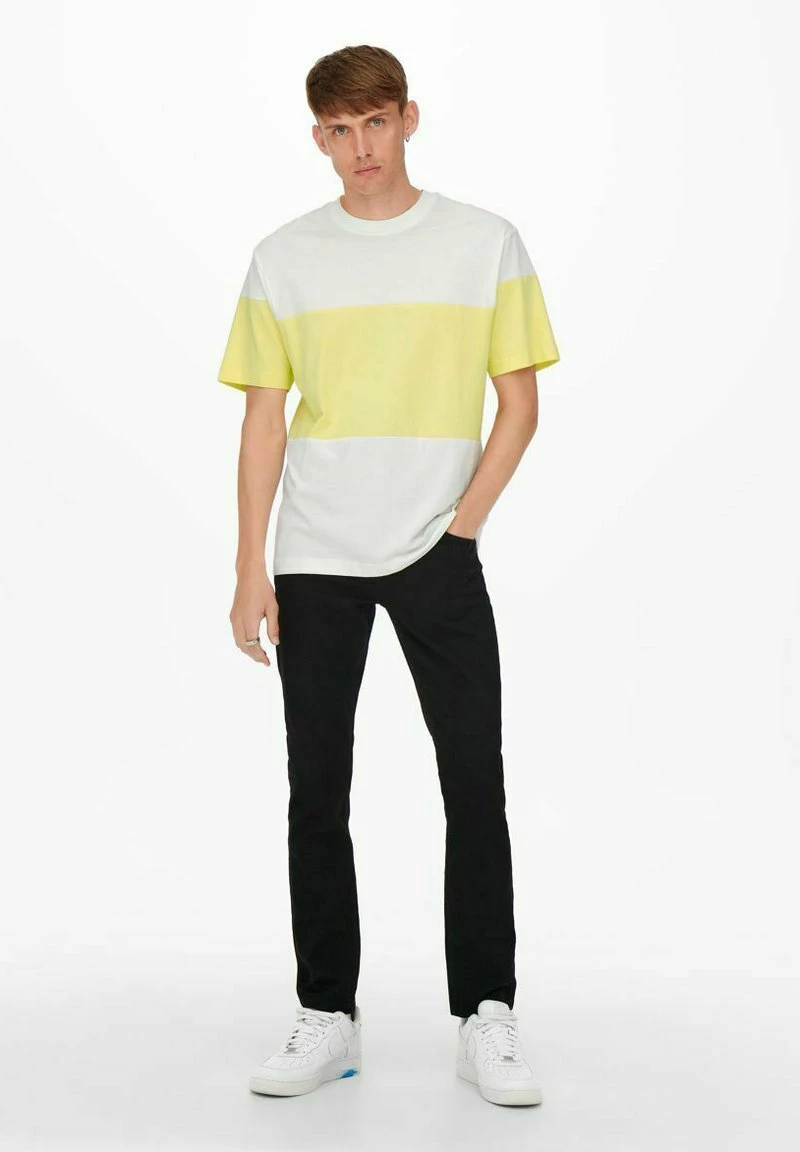 Only & Sons Herren T-Shirt Print - Star White/yellow 2 Only & Sons Herren T-Shirt Print - Star White/yellow – Bild 2